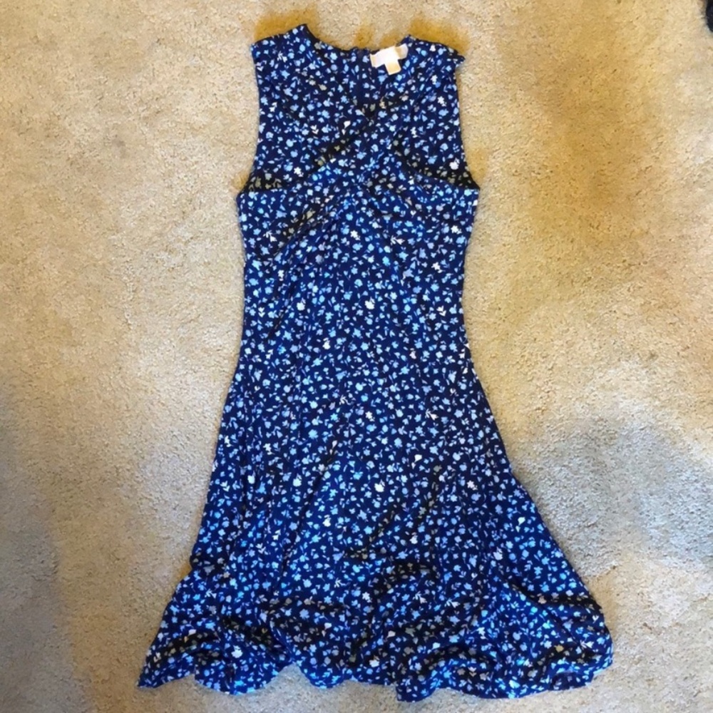 Michael Kors Navy Floral Print Dress! Like new!